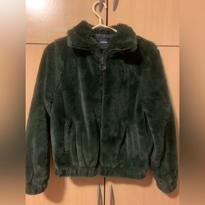 Green Faux Fur Bomber Jacket from Ci Sono Brand